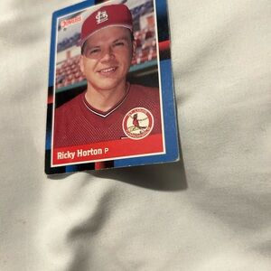Baseball Trading Card with Red Jersey